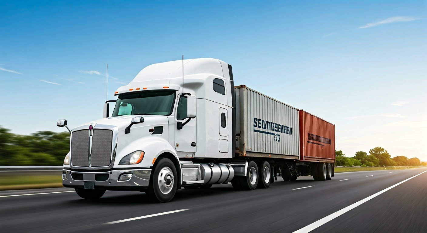 Southeastern Freight truck with GPS overlay