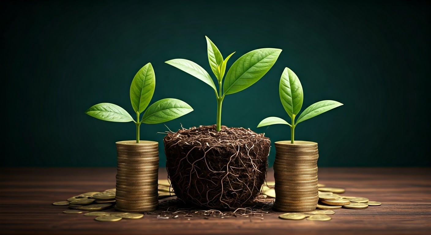 Illustration of dividend stocks growth